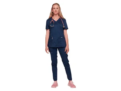 CHEROKEE MOCK WRAP TOP REVOLUTION - woman L - navy blue
