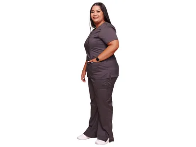 CHEROKEE MOCK WRAP TOP REVOLUTION - woman XXS - pewter