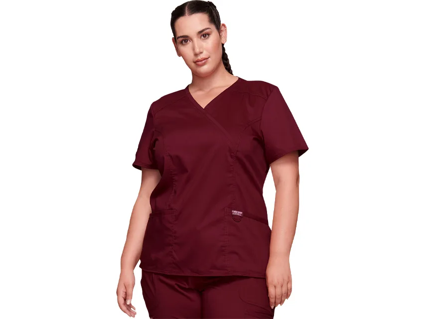 Bluză mock wrap Cherokee Revolution - femei XXS - wine
