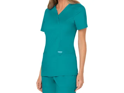 CHEROKEE MOCK WRAP TOP REVOLUTION - woman S - teal blue
