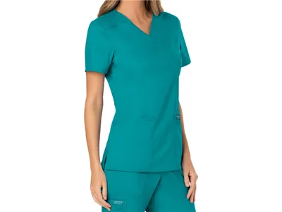 CHEROKEE MOCK WRAP TOP REVOLUTION - woman S - teal blue