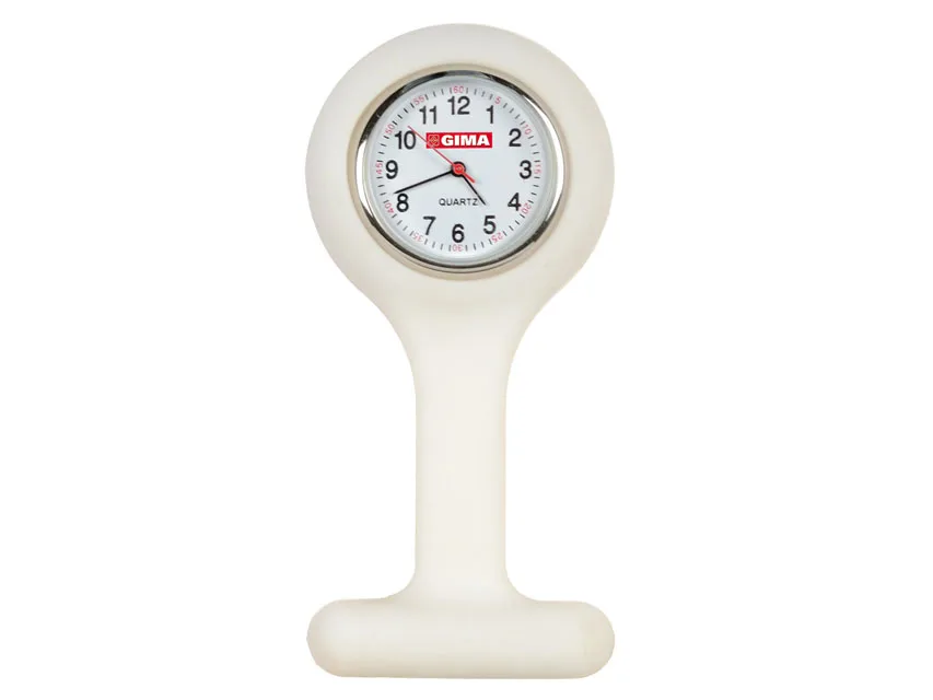 Ceas asistentă medical din silicon - rotund - alb