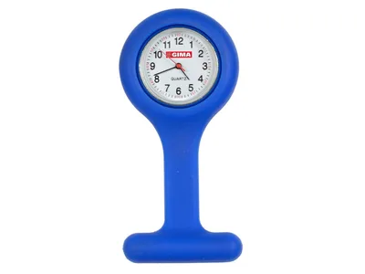 Ceas asistent medical - rotund - albastru