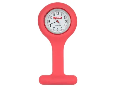 Ceas pentru asistente din silicon - rotund - roșu
