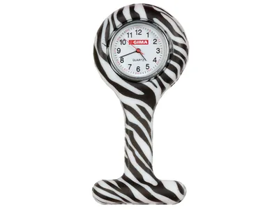 Ceas pentru asistente medicale din silicon - rotund - zebra