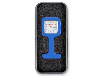 Ceas asistenta silicon cu cutie din aluminiu - patrat - albastru