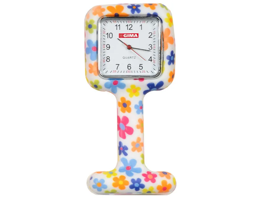 Ceas pentru asistente din silicon - pătrat - flowers
