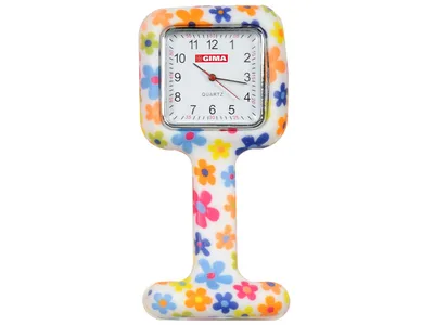 Ceas pentru asistente din silicon - pătrat - flowers