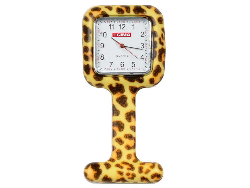 Ceas asistentă siliconic - pătrat - leopard