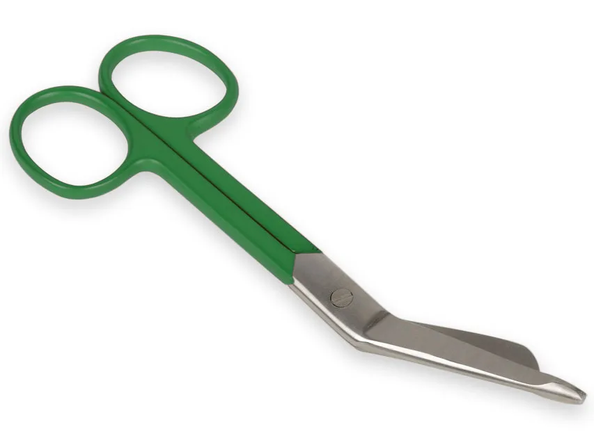 Foarfece bandaj din oțel inoxidabil - inel verde - 14 cm