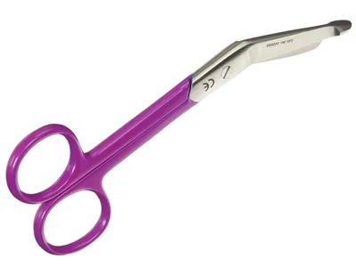 Foarfecă pentru bandaje din oțel inoxidabil - inel violet - 14 cm
