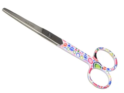 Foarfece drepte din oțel inoxidabil - bubbles fantasy - teșit/ascuțit - 14 cm