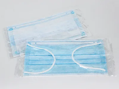 Mască chirurgicală de filtrare GISAFE 98% 3 straturi tip IIR cu elastice - pungă individuală - adult - albastru deschis - cutie