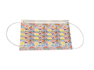 Mască chirurgicală filtrare 98% GISAFE 3 straturi tip IIR cu elastice - pediatric - cartoon - flowpack
