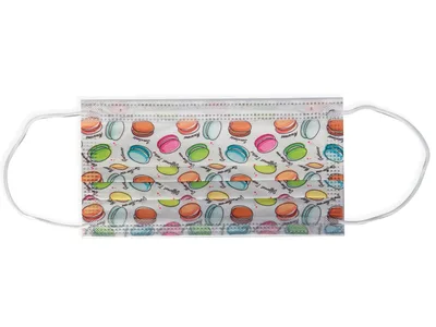 Mască chirurgicală GISAFE 98% cu filtraj tip IIR cu elastic - adult - macarones - flowpack