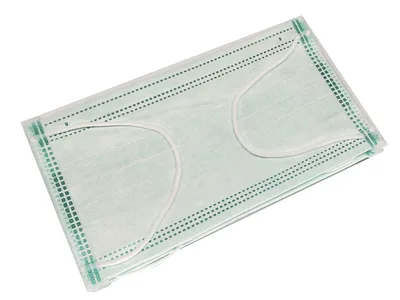 Mască chirurgicală filtrare 98% GISAFE 3 straturi tip IIR cu capse - adult - verde deschis - cutie