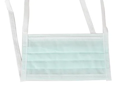 Masca chirurgicală AFLUID 98% filtrare 4 straturi - verde deschis cu șnururi - tip IIR