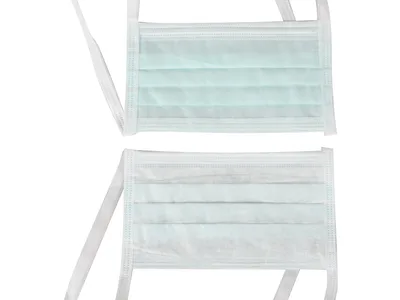 Masca chirurgicală AFLUID 98% filtrare 4 straturi - verde deschis cu șnururi - tip IIR