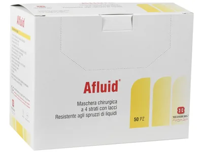 Masca chirurgicală AFLUID 98% filtrare 4 straturi - verde deschis cu șnururi - tip IIR
