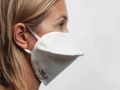 Mască chirurgicală reutilizabilă pentru adulți MYCROCLEAN - BFE 99.8% - 2 straturi - alb-alb - clipsă nazală