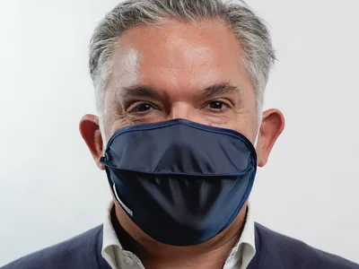 Mască chirurgicală reutilizabilă pentru adulți Mycroclean - BFE 99.8% - albastru-albastru