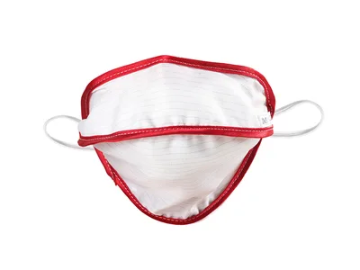 Mască chirurgicală refolosibilă Mycroclean Junior/Adult Small - BFE 99.8% - alb-roșu