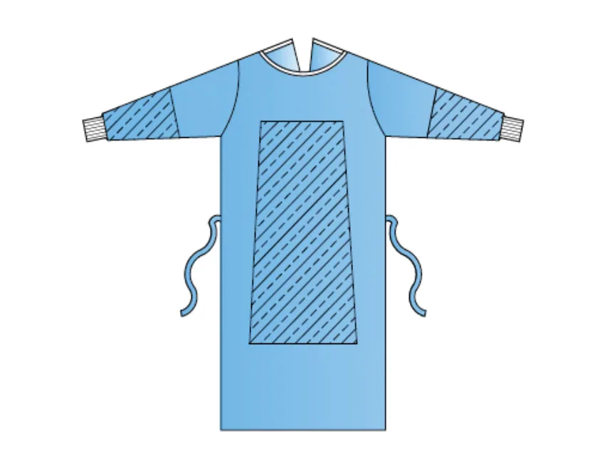 Halate chirurgicale întărite 35 g/m2 135 cm - mărimea XL - sterile