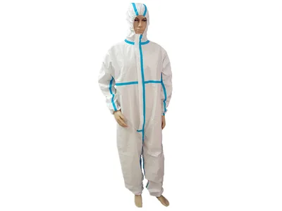 Combinezon/coverall de protectie cu cusatura cu banda - tip 4B-5B-6B - S - de unica folosinta