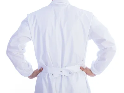 Halat alb cu capse - bumbac/poliester - unisex mărimea L
