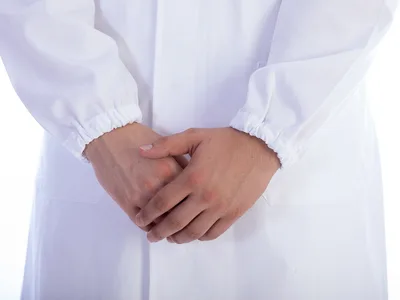 Halat alb cu capse - bumbac/poliester - unisex mărimea L