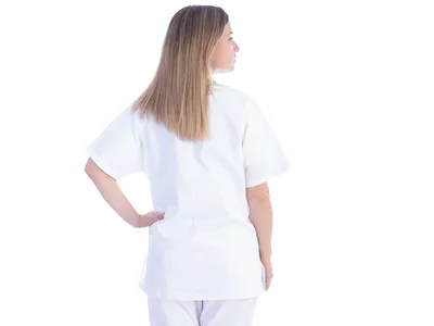 Jachetă - bumbac/poliester - unisex XL alb