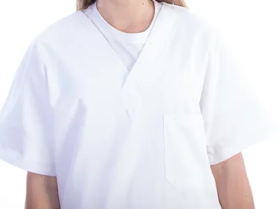 Jachetă - bumbac/poliester - unisex XL alb