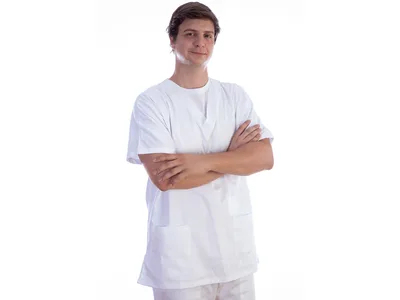 Jacheta - bumbac/poliester - unisex XXXL alb