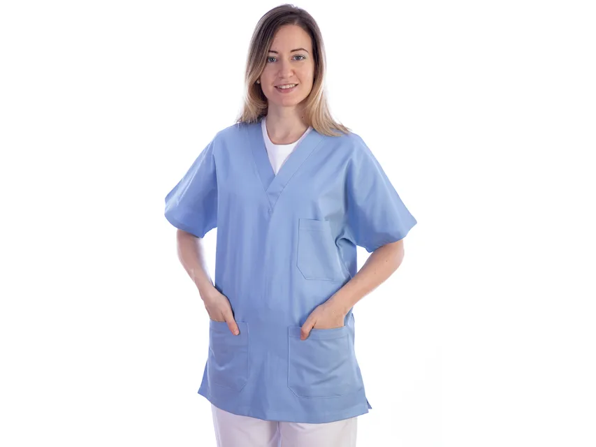 Jachetă - bumbac/poliester - unisex XL albastru deschis