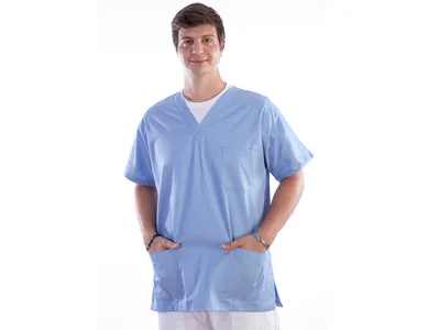 Jachetă - bumbac/poliester - unisex XXL albastru deschis