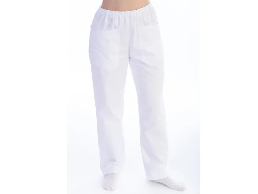 Pantaloni - bumbac/poliester - unisex XS alb