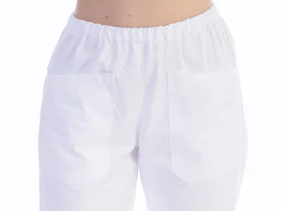 Pantaloni - bumbac/poliester - unisex XS alb
