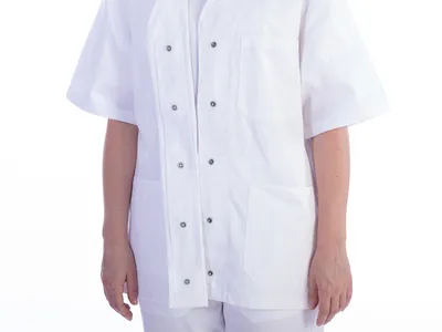Jachetă cu nasturi - bumbac/poliester - femei XL alb