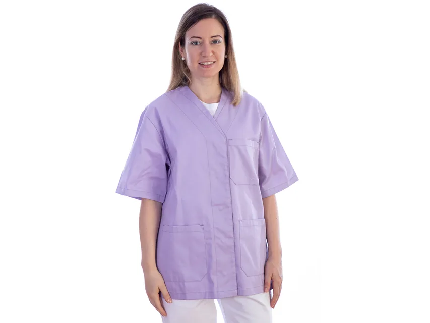 Jachetă cu nasturi - bumbac/poliester - pentru femei XS violet