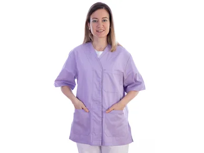 Jachetă cu nasturi - bumbac/poliester - pentru femei XS violet