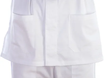 Jachetă cu nasturi - bumbac/poliester - unisex XXL alb
