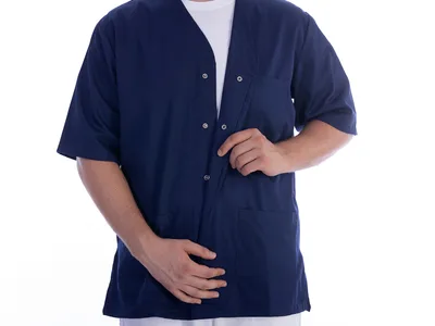 Jacheta cu nituri - bumbac/poliester - unisex XS albastru navy