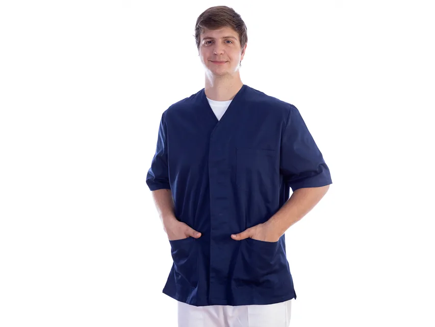 Jachetă cu nasturi - bumbac/poliester - unisex M albastru navy