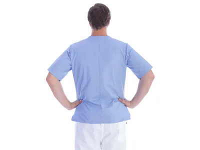 Jachetă cu capse - bumbac/poliester - unisex XXL albastru deschis