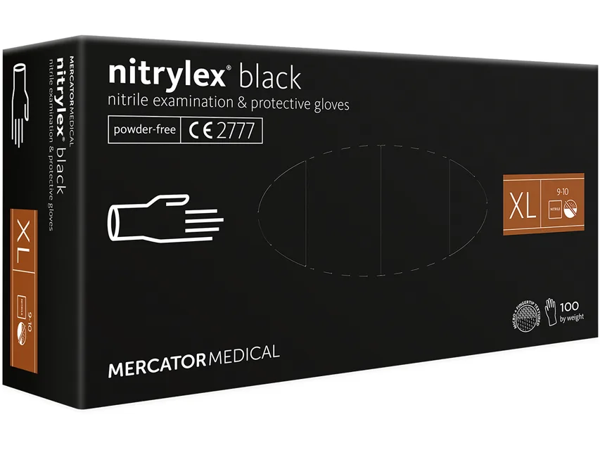Mănuși din nitril Nitrylex Black - extra large