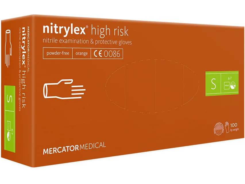 Mănuși din nitril Nitrylex orange - small