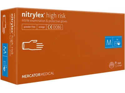 Mănuși din nitril Nitrylex Orange - mărime medie