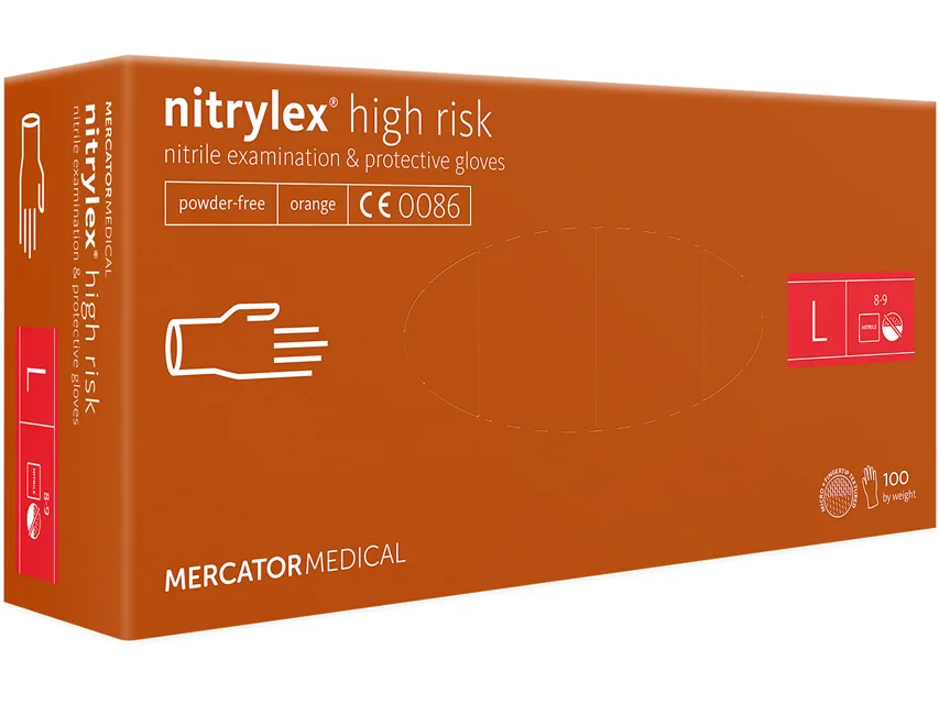 Mânuși nitril Nitrylex orange - large