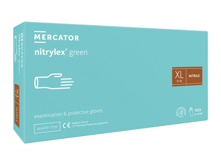 Mănuși din nitril NITRYLEX LIGHT GREEN - extra large