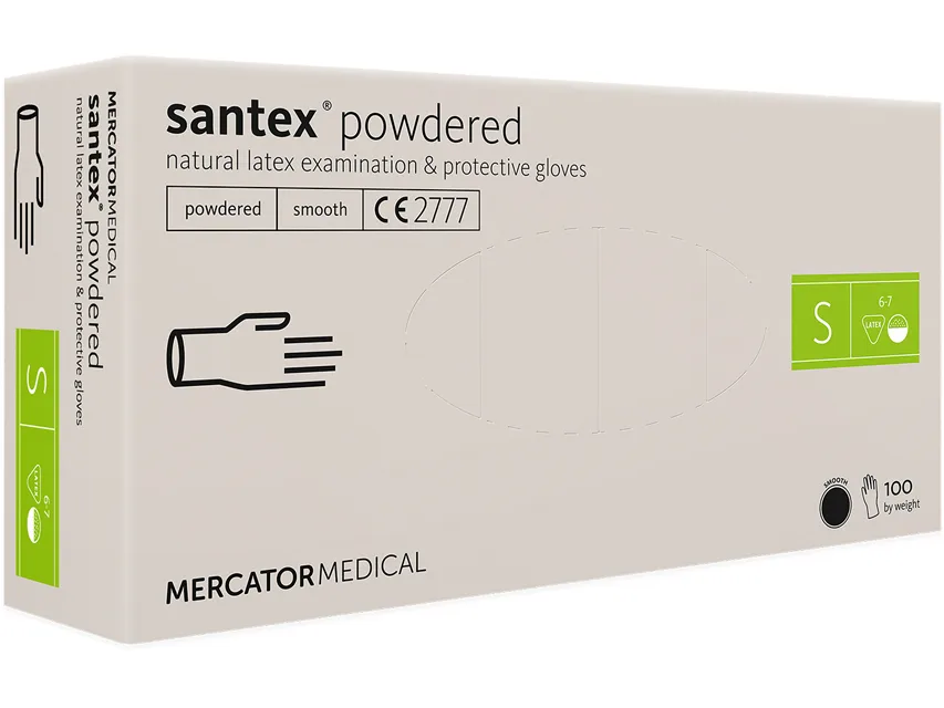 Mănuși din latex SANTEX - pre-pudrate - small